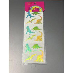 Vintage Stuck on You Dinosaur Holographic Stickers 6" Sheet NEW NOS